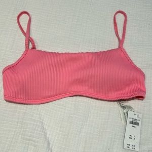 Hollister Pink Ribbed Bathing Suit Top with Tag